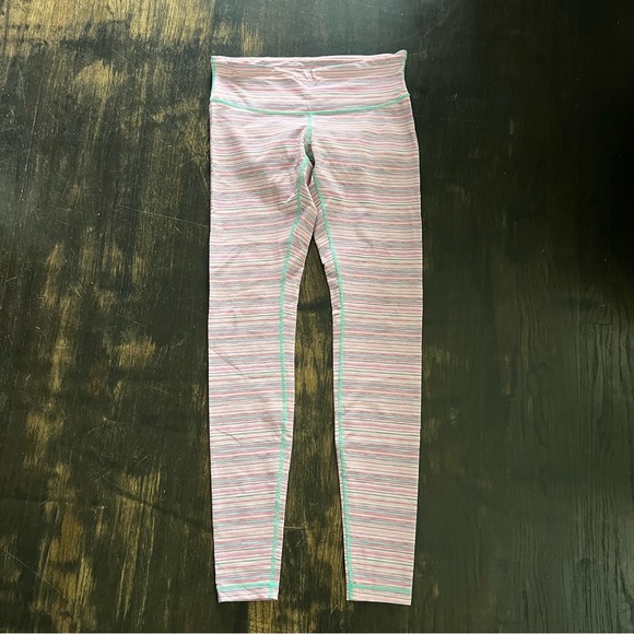Women’s Lululemon Wunder Under Pant III Luxtreme Leggings Pink Cyber Stripe 8 - Picture 3 of 7